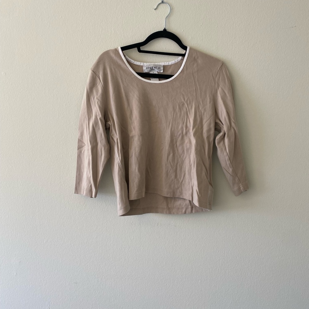 3/4 Length Sleeve Women's Tan Top